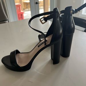 Genuine leather Nine West platform heels.